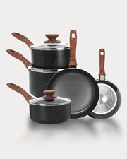 8-Piece Granite-Effect Non-Stick Cookware Set