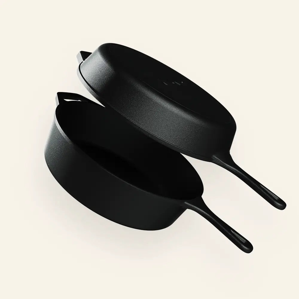 Pre-Seasoned Cast Iron Combo Cooker & Skillet Set