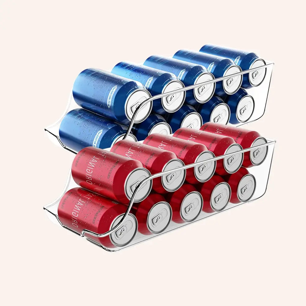 Clear Plastic Fridge Can Dispenser Organiser
