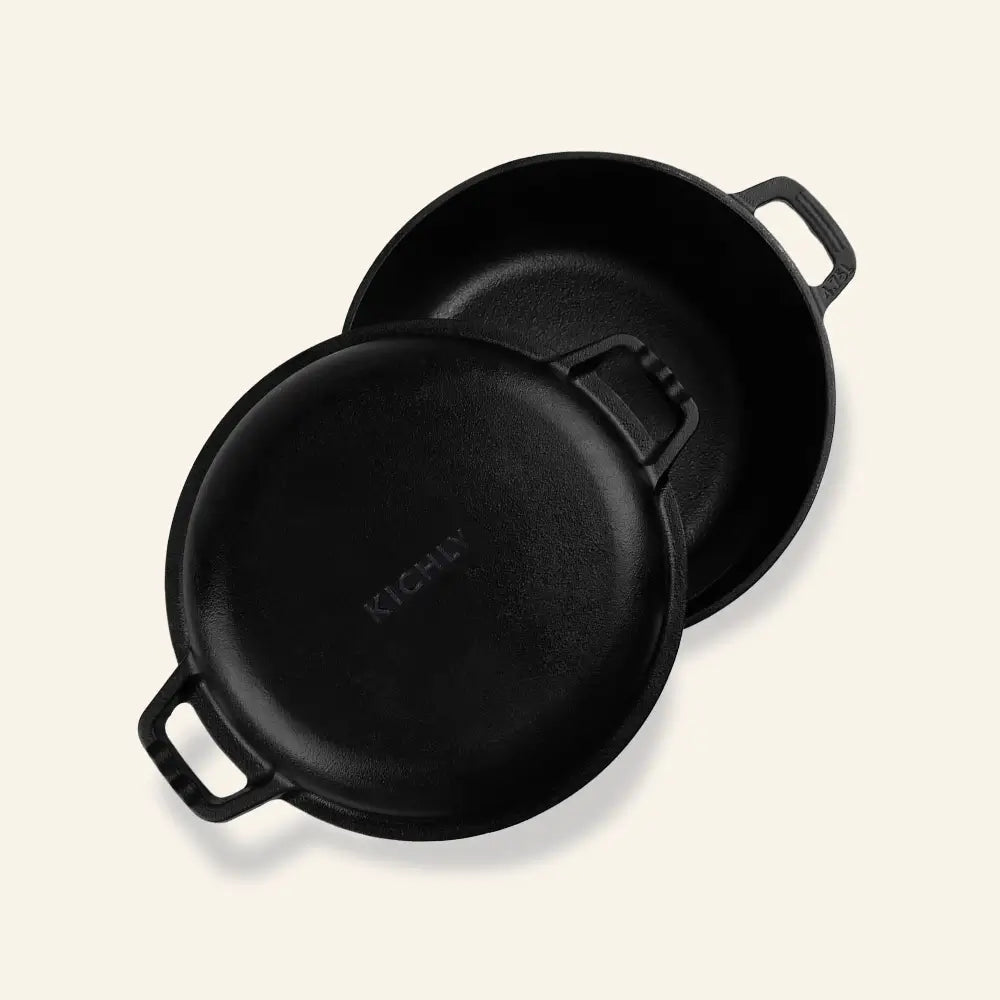 Pre-Seasoned Cast Iron Dutch Oven with Griddle Lid (4.73L)