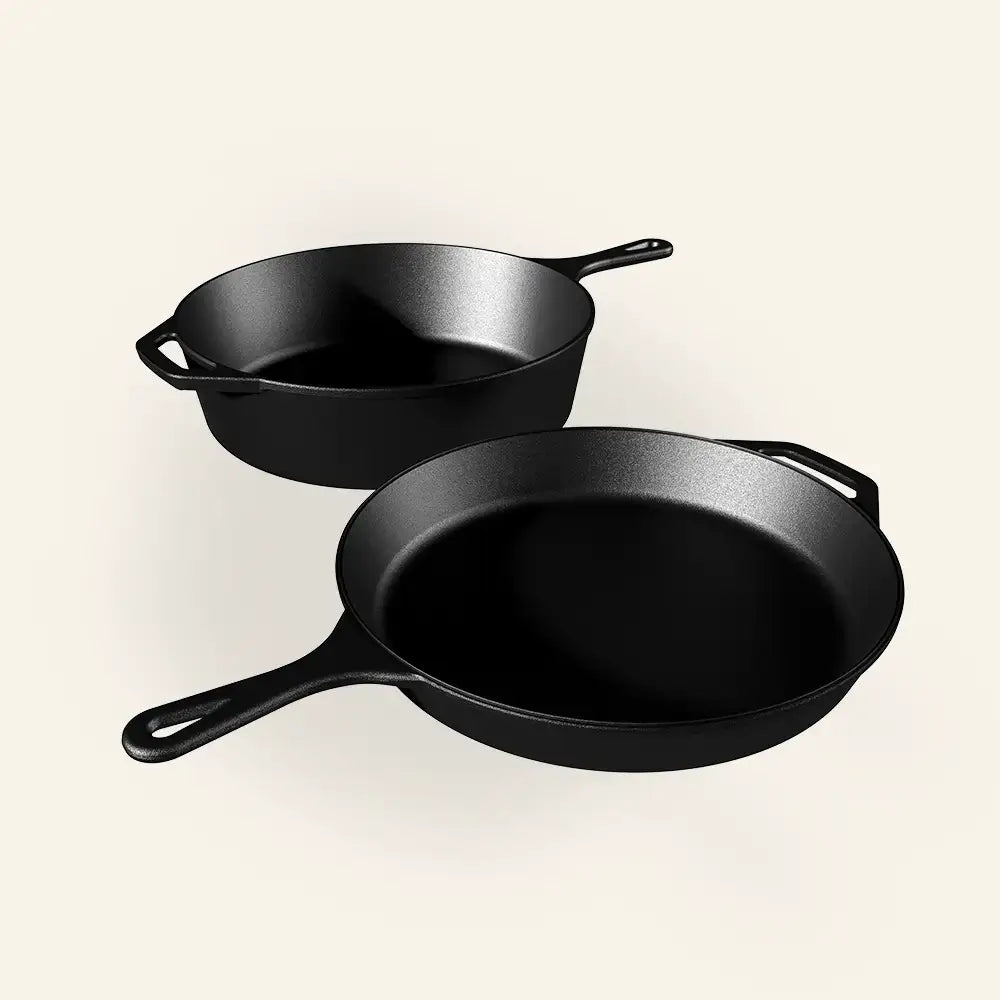Pre-Seasoned Cast Iron Combo Cooker & Skillet Set