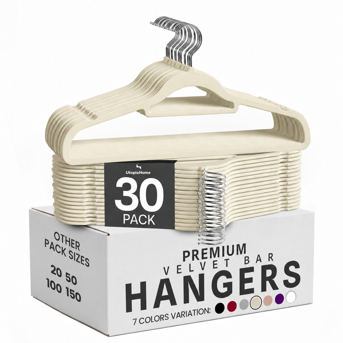 Velvet Clothes Hangers with Tie Bar