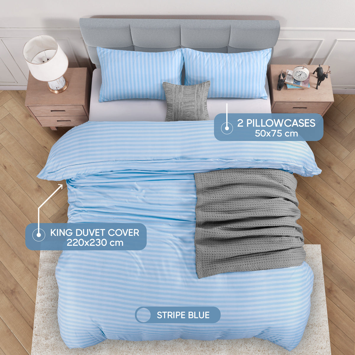 Signature Striped Brushed Duvet Set