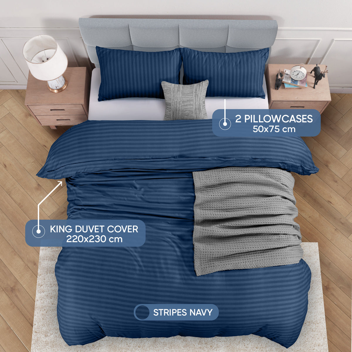 Signature Striped Brushed Duvet Set