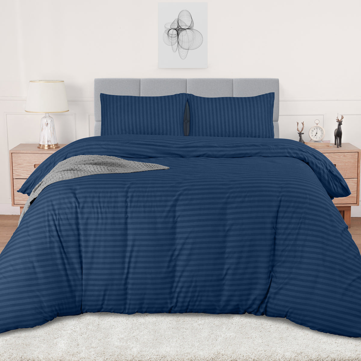 Signature Striped Brushed Duvet Set