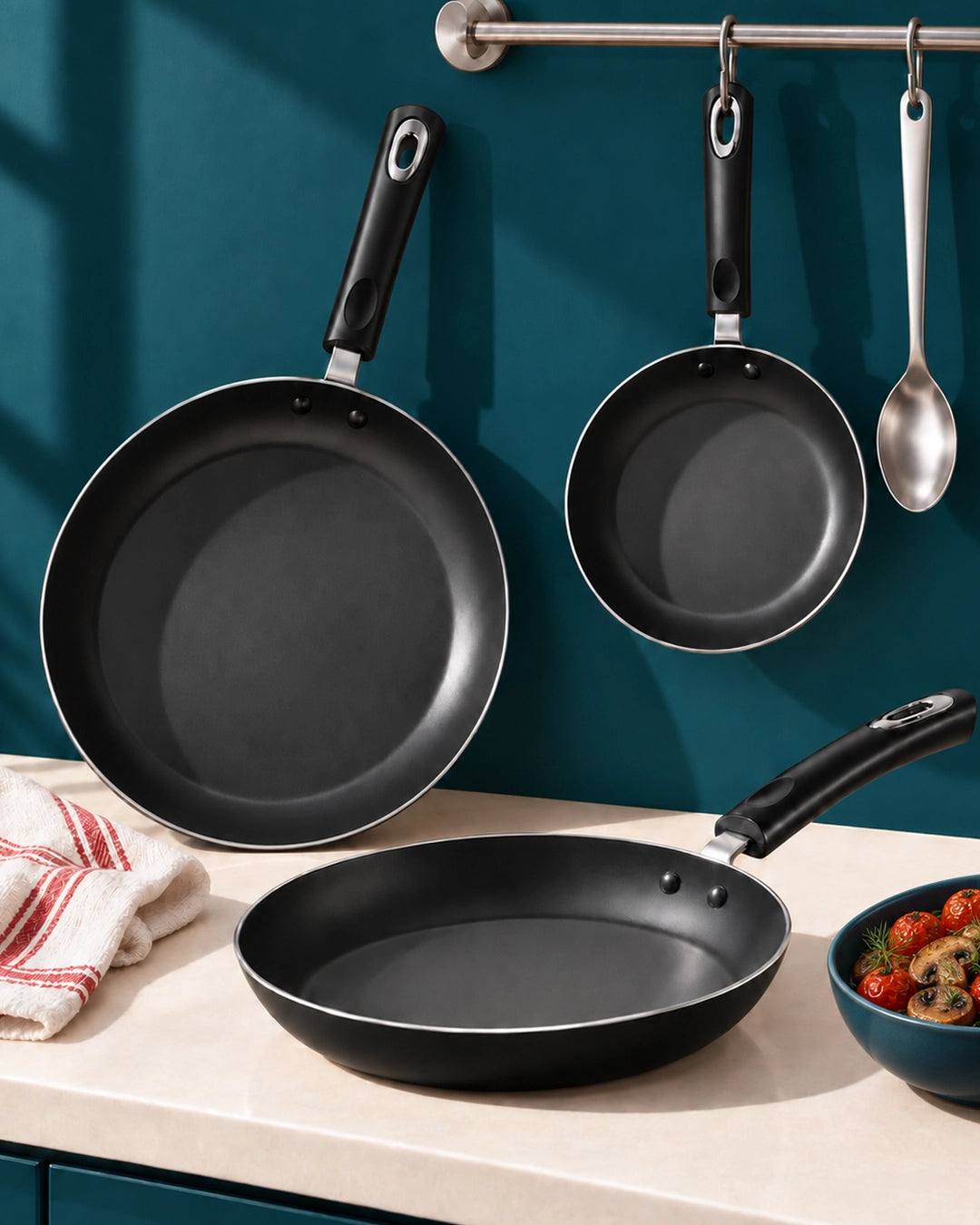 3-Piece Non-Stick Aluminium Frying Pan Set