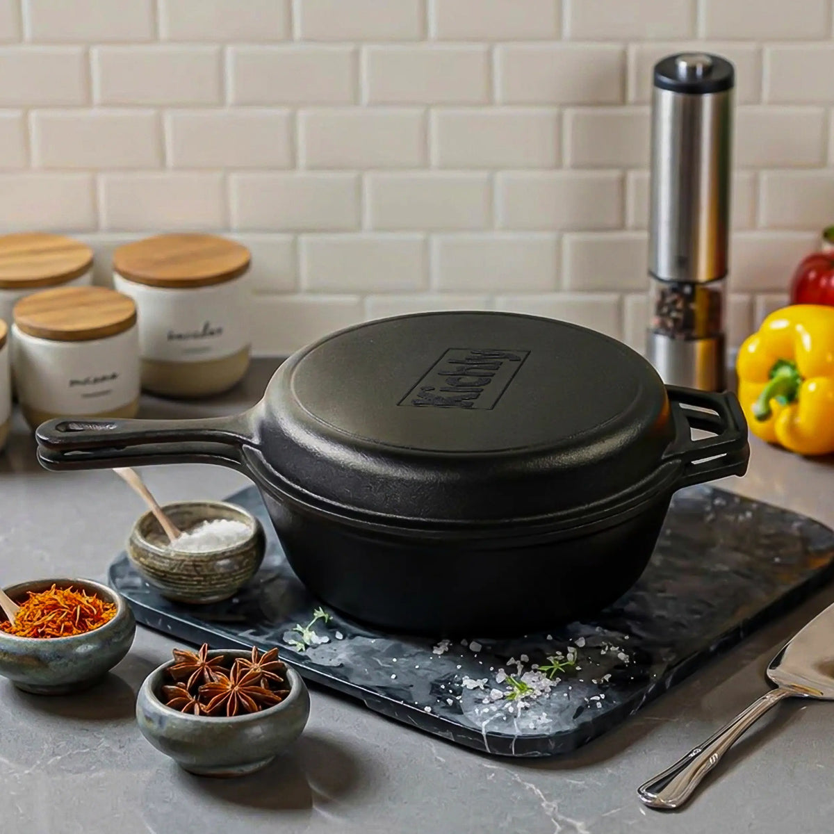 Pre-Seasoned Cast Iron Combo Cooker & Skillet Set