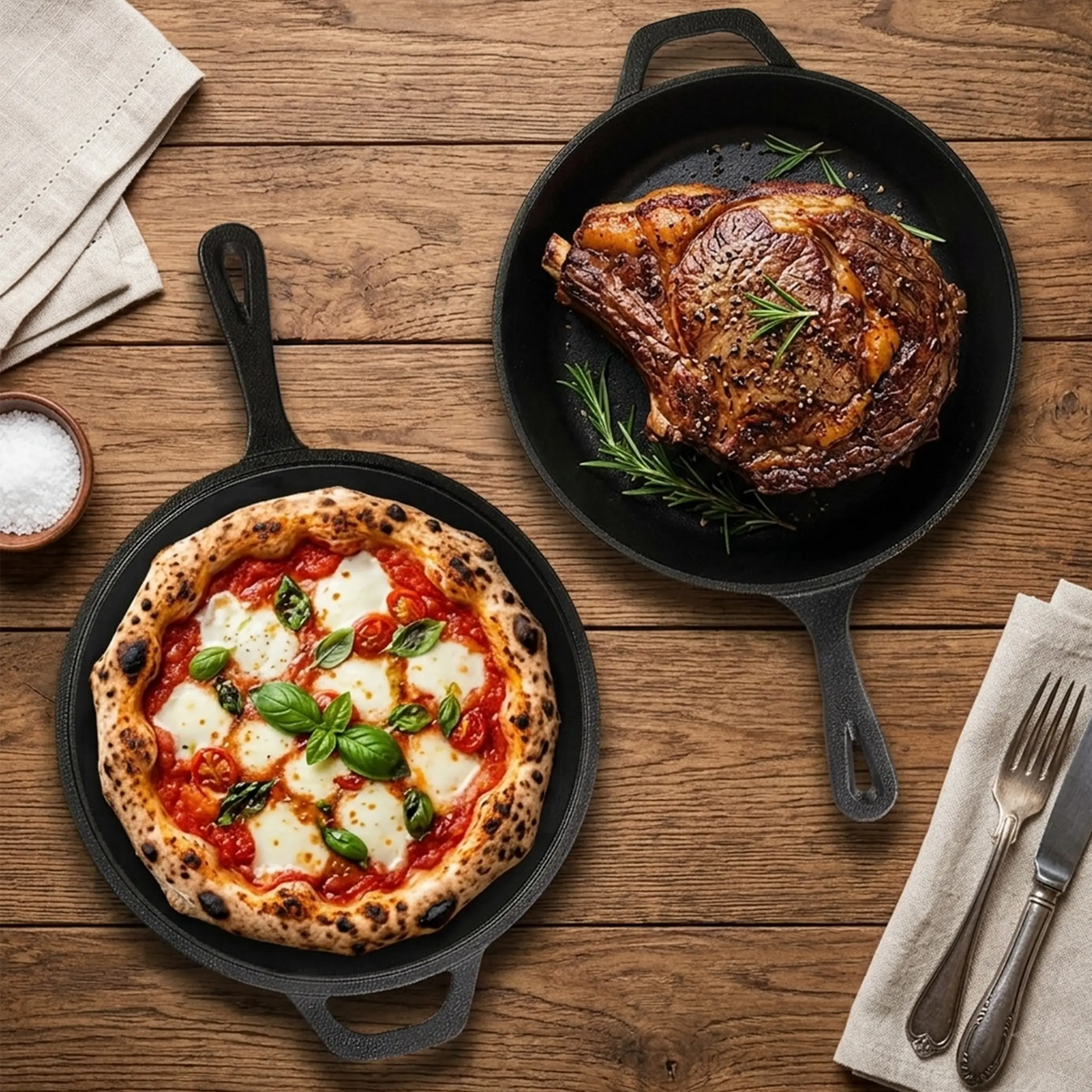 Pre-Seasoned Cast Iron Combo Cooker & Skillet Set