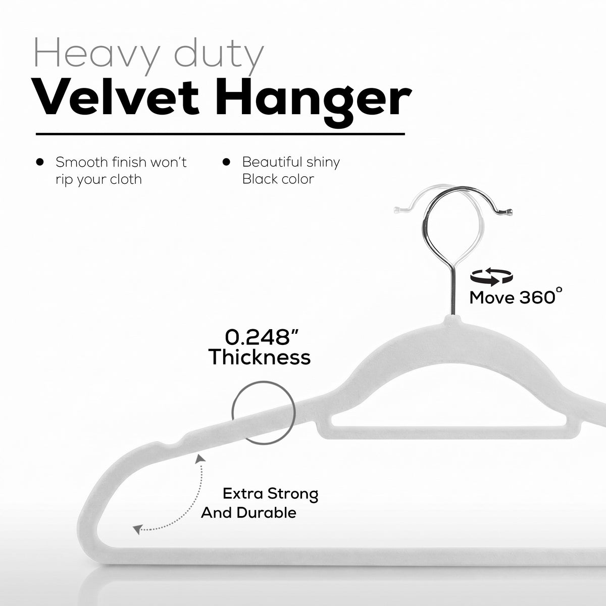 Velvet Clothes Hangers with Tie Bar