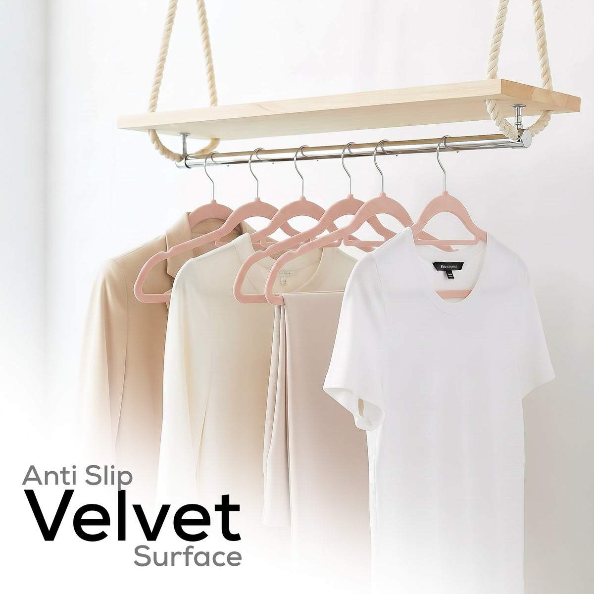 Velvet Clothes Hangers with Tie Bar