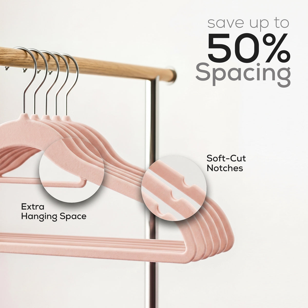 Velvet Clothes Hangers with Tie Bar