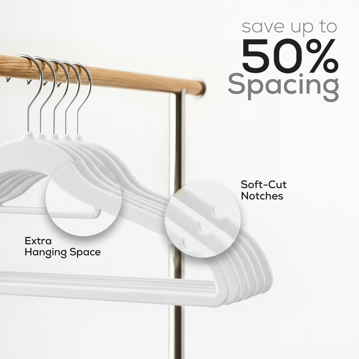 Velvet Clothes Hangers with Tie Bar
