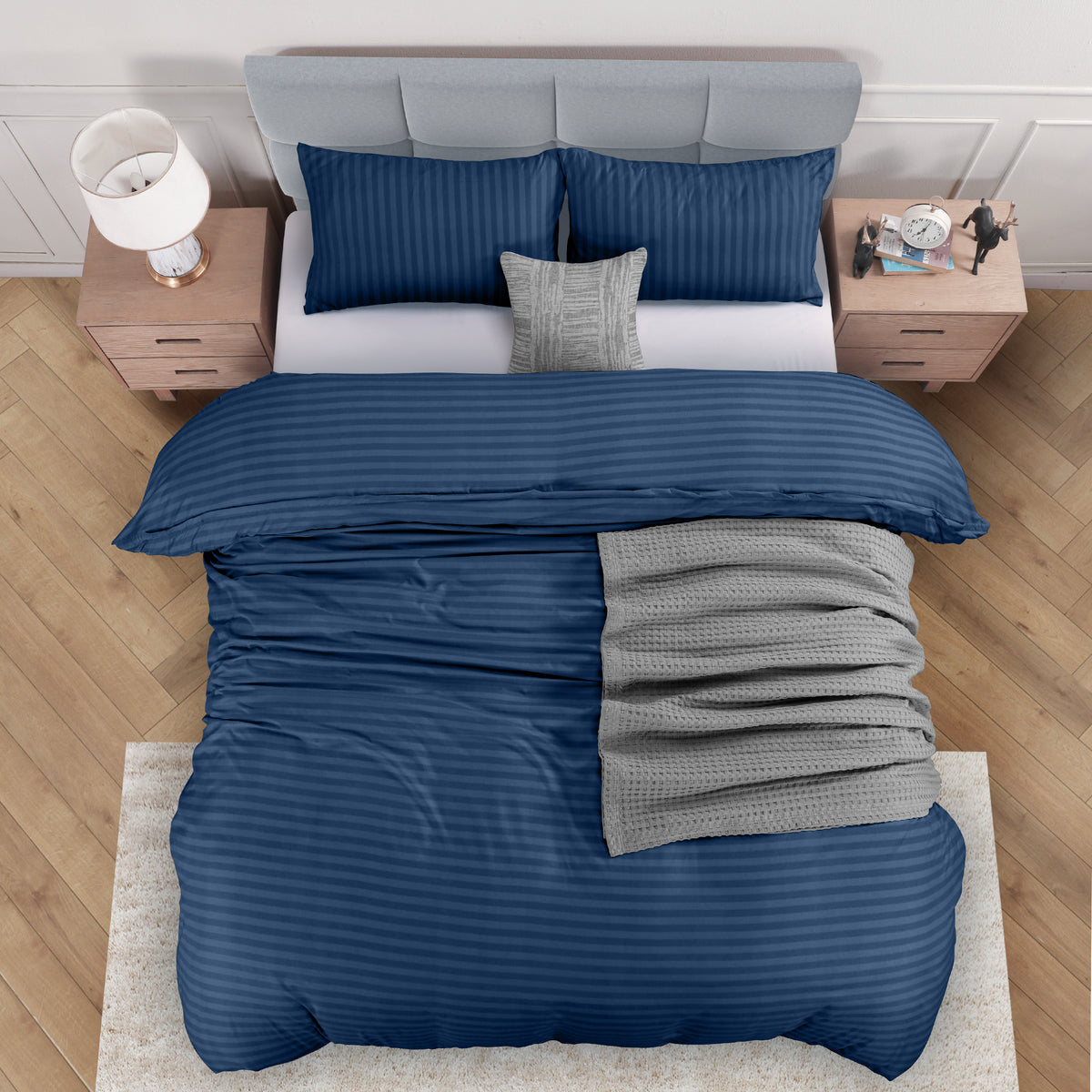 Signature Striped Brushed Duvet Set