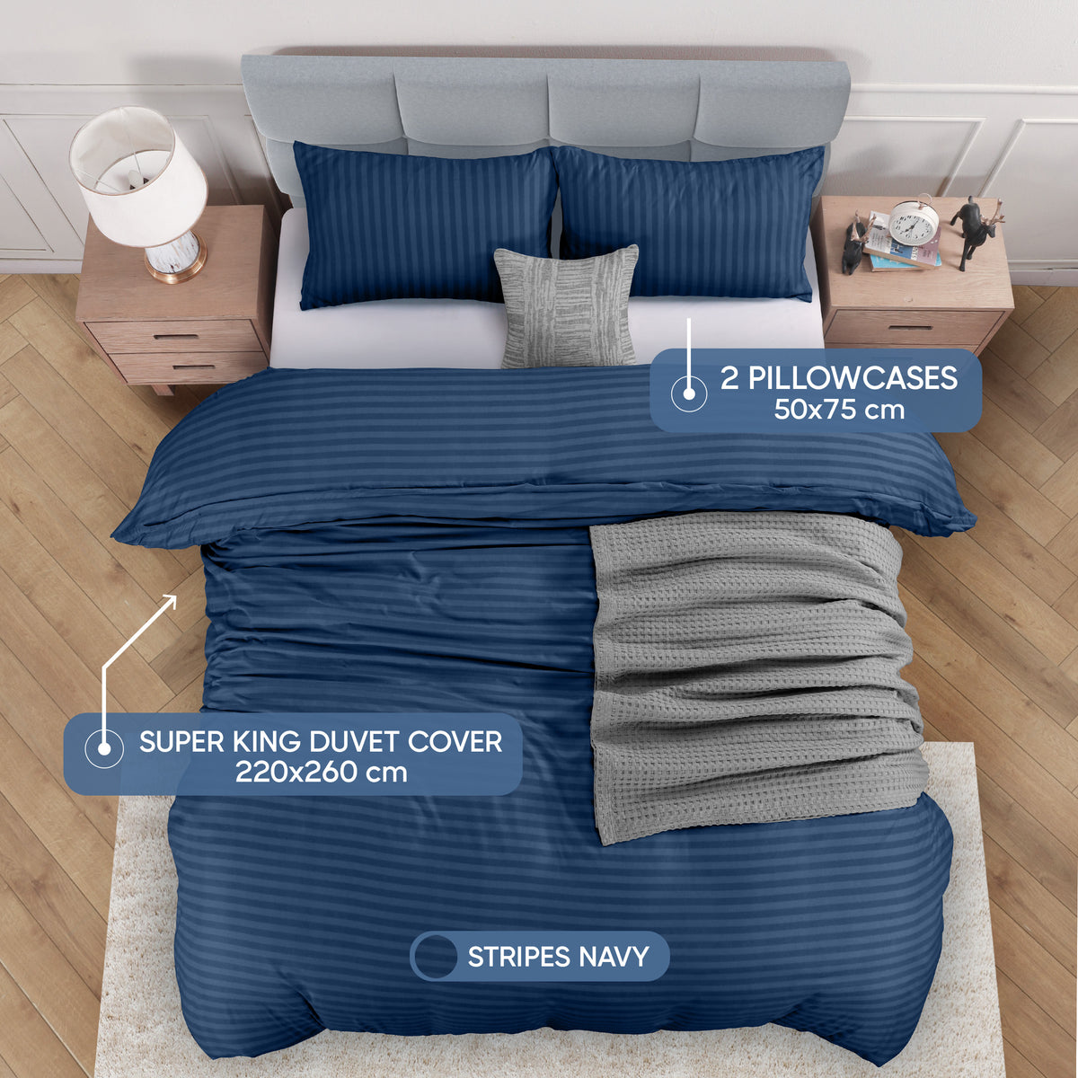 Signature Striped Brushed Duvet Set