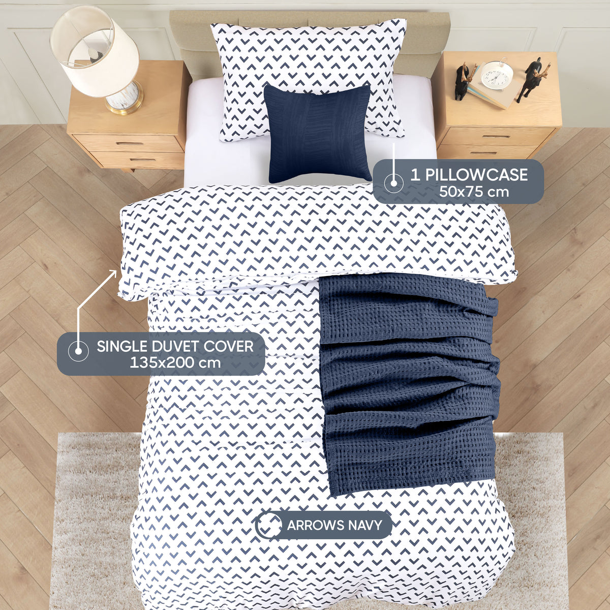 Signature Arrow Design Brushed Duvet Set