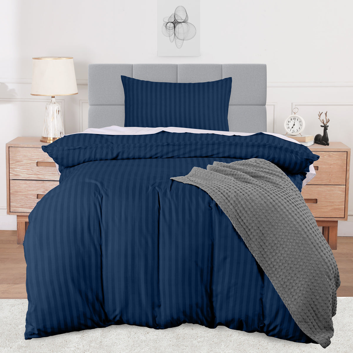 Signature Striped Brushed Duvet Set