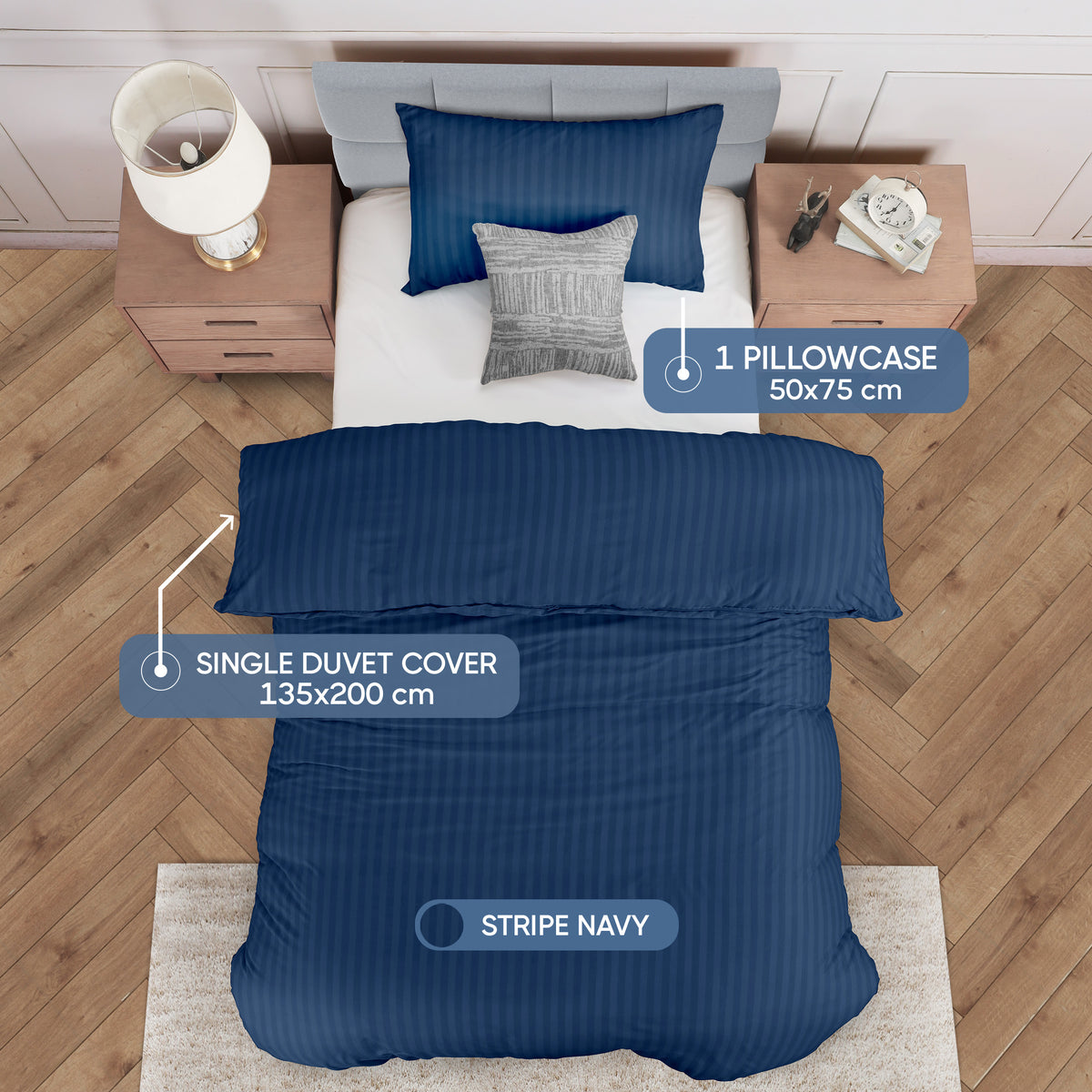 Signature Striped Brushed Duvet Set