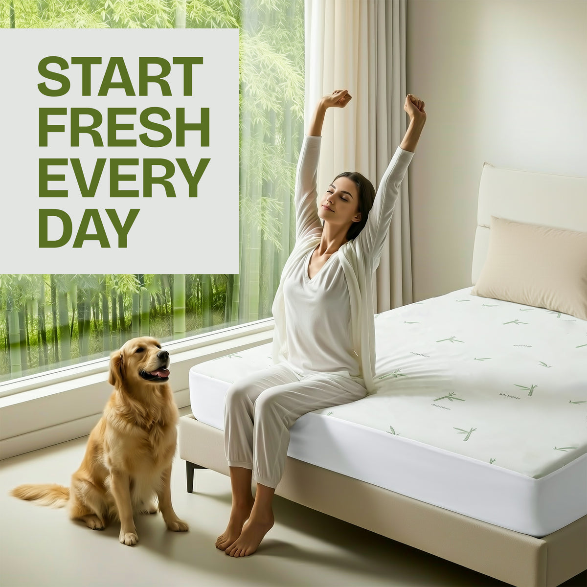 CoolWeave Bamboo Mattress Protector