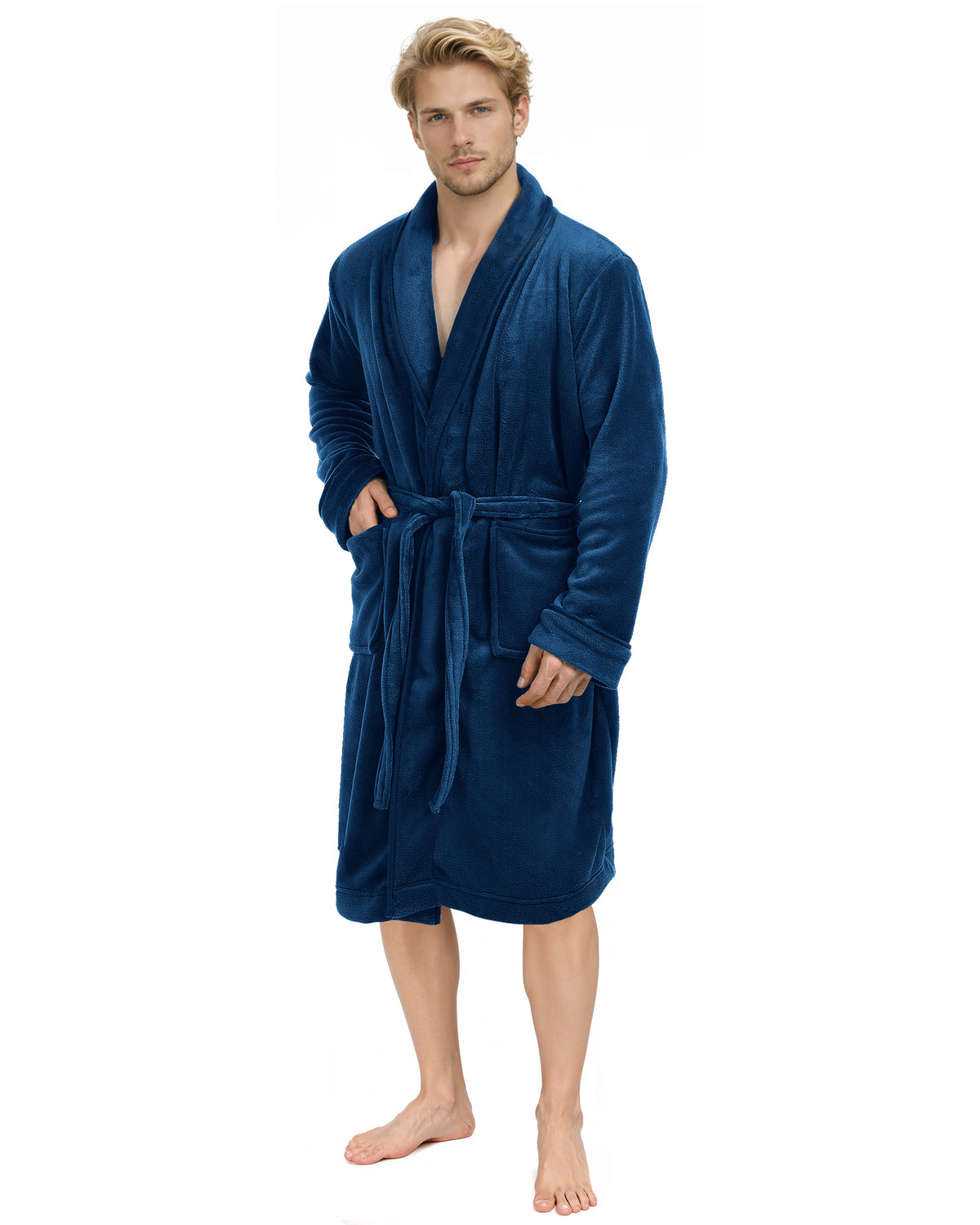 Men's Fleece Shawl Collar Bathrobe