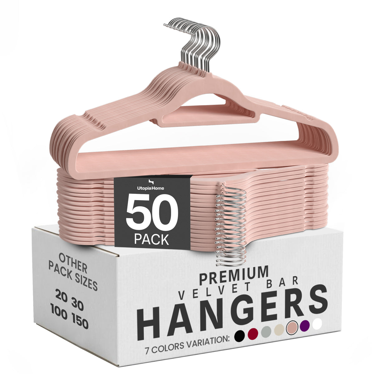 Velvet Clothes Hangers with Tie Bar